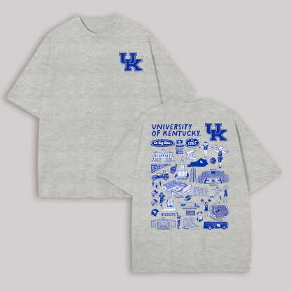 University of Kentucky Printed Oversized Unisex T-shirt Image - 3