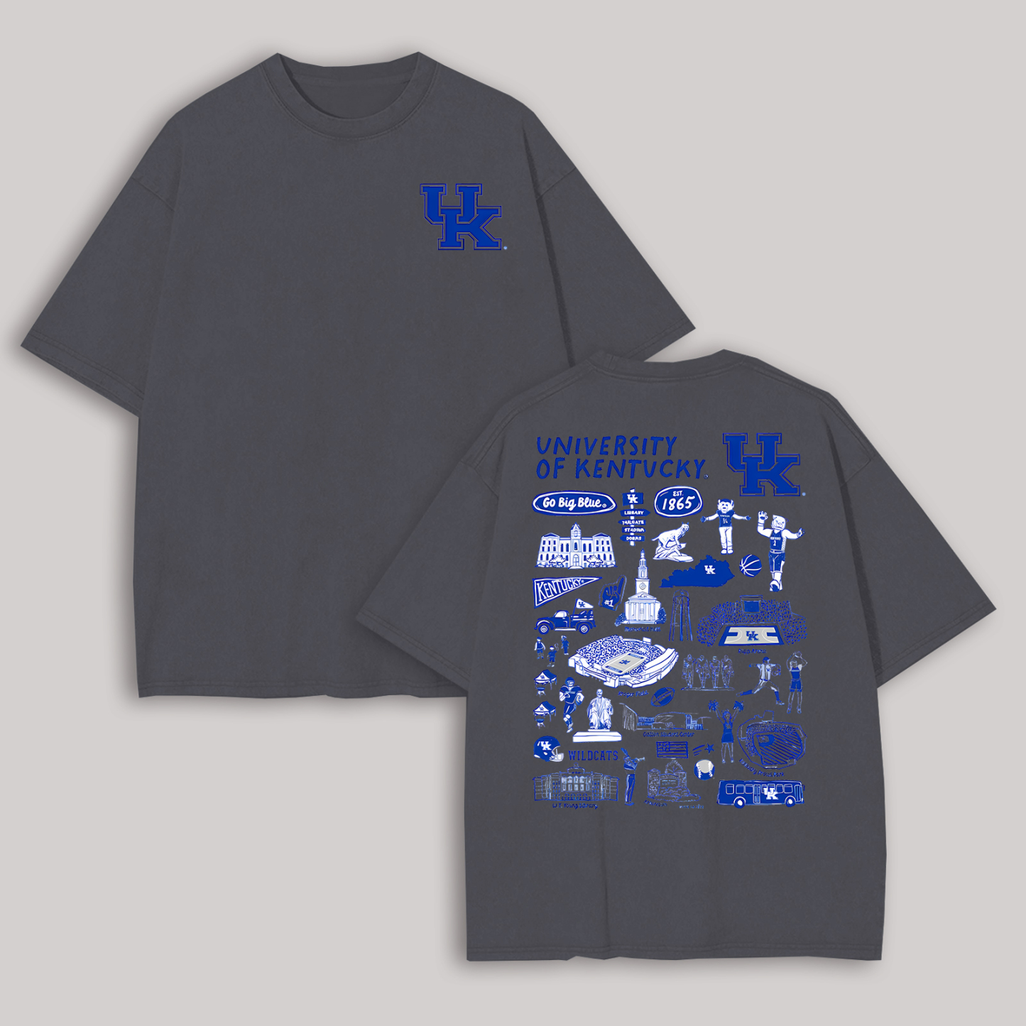 University of Kentucky Printed Oversized Unisex T-shirt Image - 14