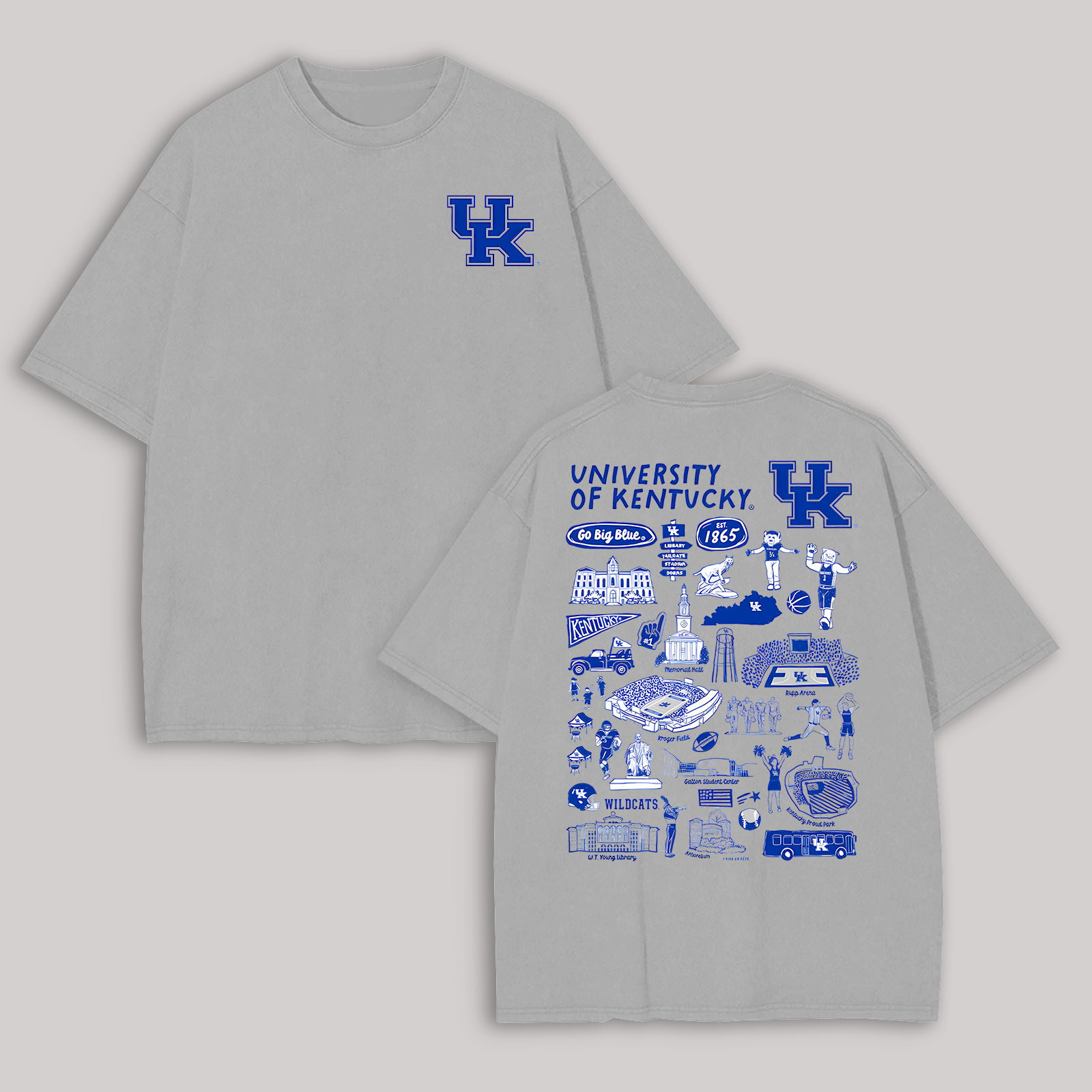 University of Kentucky Printed Oversized Unisex T-shirt Image - 13