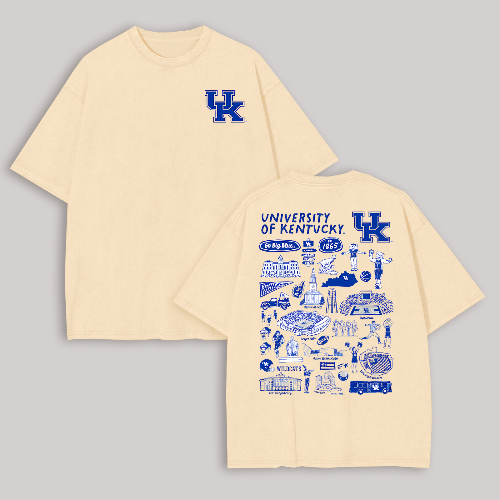 University of Kentucky Printed Oversized Unisex T-shirt Image - 6