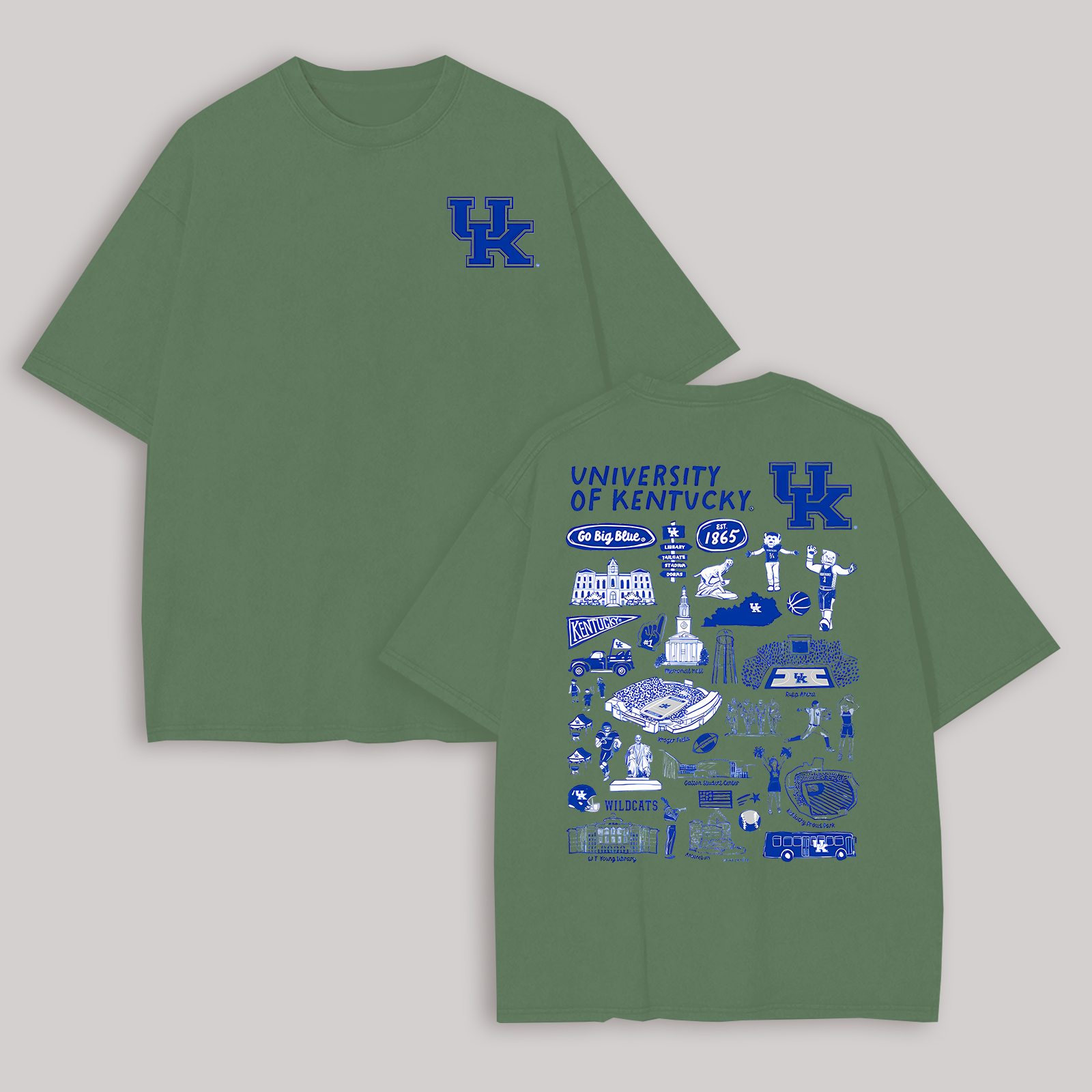 University of Kentucky Printed Oversized Unisex T-shirt Image - 5