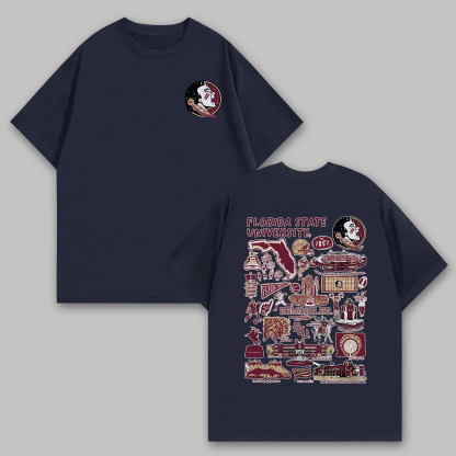 Florida State University Printed Oversized Unisex T-shirts Image - 6
