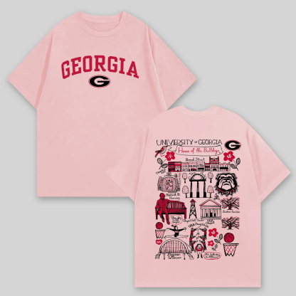 University Of Georgia Printed Oversized Unisex T-shirts Image - 6