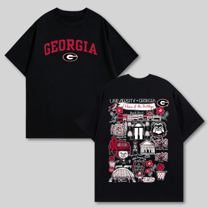 University Of Georgia Printed Oversized Unisex T-shirts Image - 7
