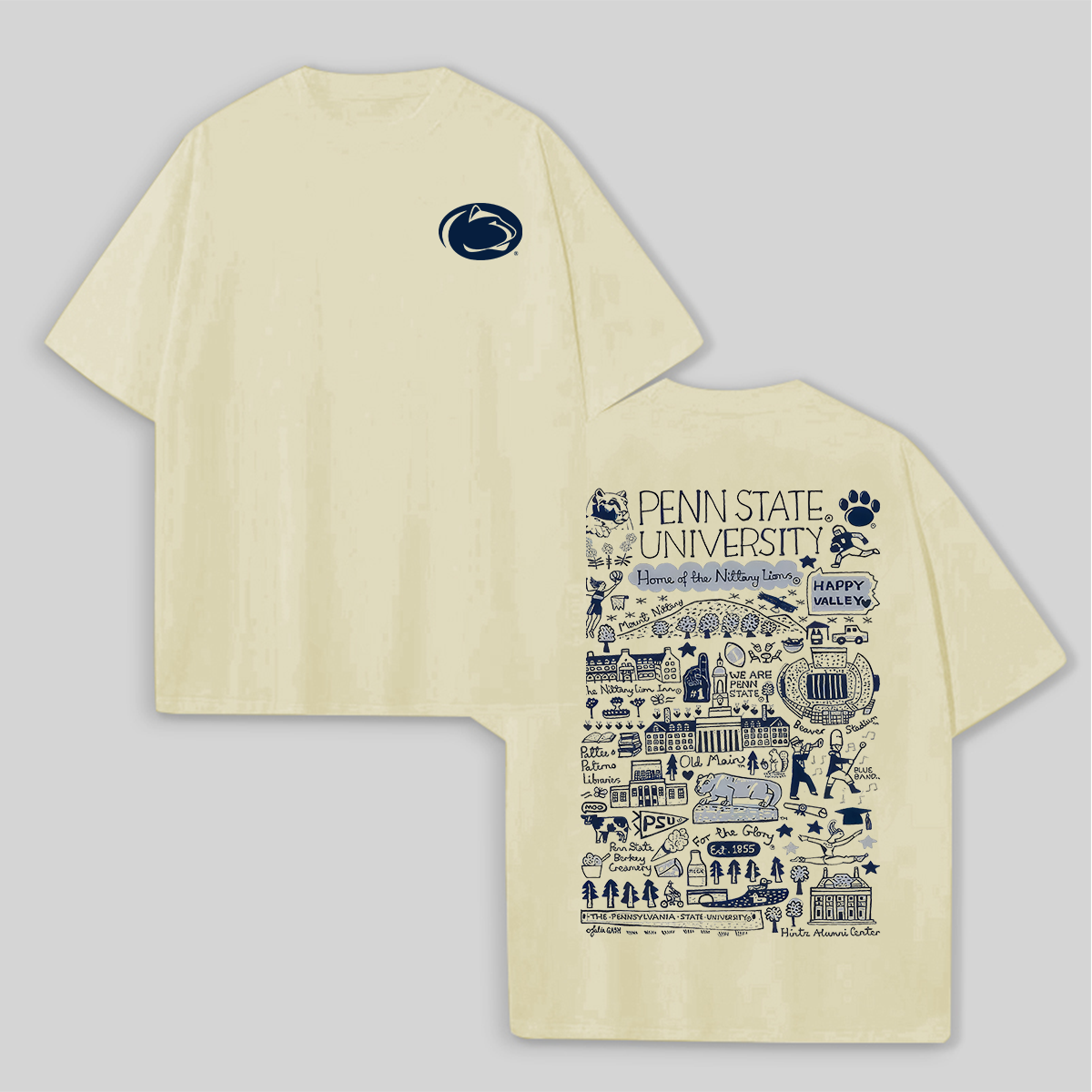 Penn State University Printed Unisex Oversized T-shirts Image - 9
