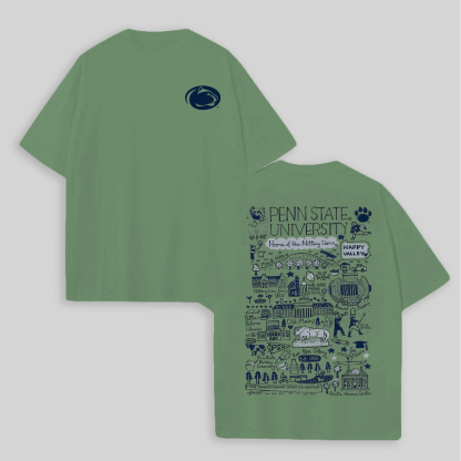 Penn State University Printed Unisex Oversized T-shirts Image - 8