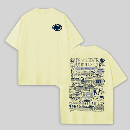 Penn State University Printed Unisex Oversized T-shirts Image - 4