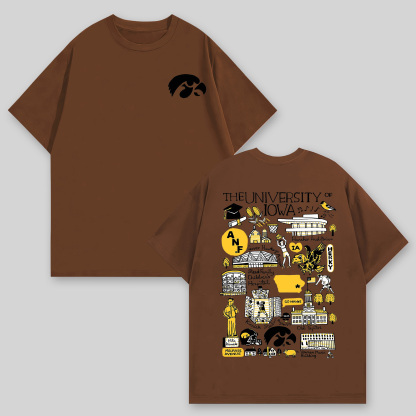 The University of Iowa Printed Oversized Unisex T-shirts Image - 6