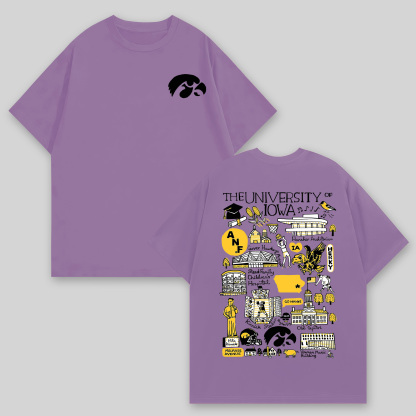 The University of Iowa Printed Oversized Unisex T-shirts Image - 7