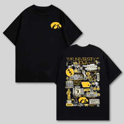 The University of Iowa Printed Oversized Unisex T-shirts Image - 8