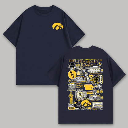 The University of Iowa Printed Oversized Unisex T-shirts Image - 9