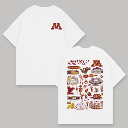 University of Minnesota Printed Oversized Unisex T-shirts Image - 1