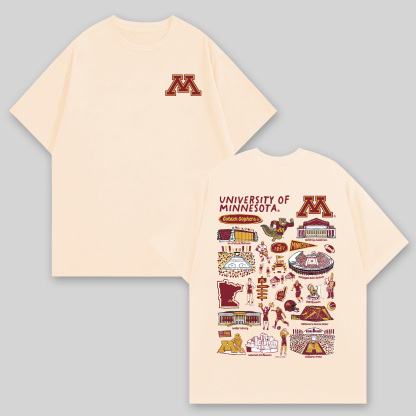 University of Minnesota Printed Oversized Unisex T-shirts Image - 2