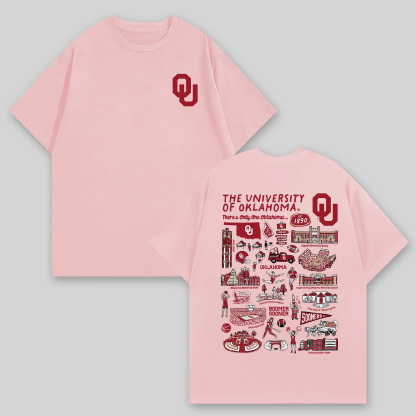 The University of Oklahoma Printed Oversized Unisex T-shirts Image - 6