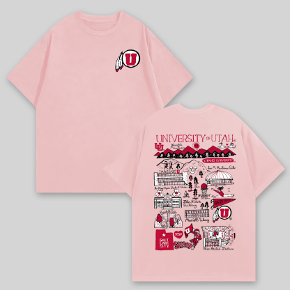 University of Utah Printed Oversized Unisex T-shirts Image - 6