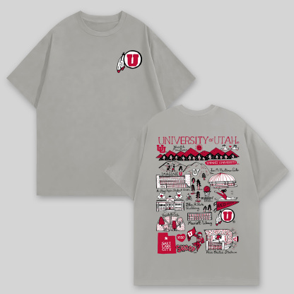 University of Utah Printed Oversized Unisex T-shirts Image - 5