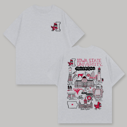 Iowa State University Printed Oversized Unisex T-shirts Image - 7