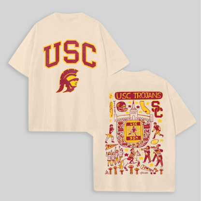 USC Trojans Printed Oversized Unisex T-shirts Image - 8