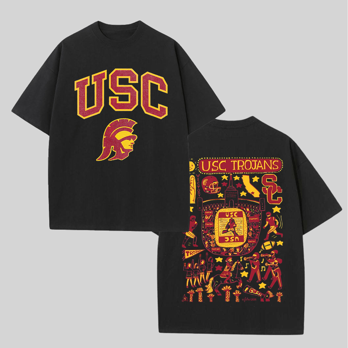 USC Trojans Printed Oversized Unisex T-shirts Image - 2