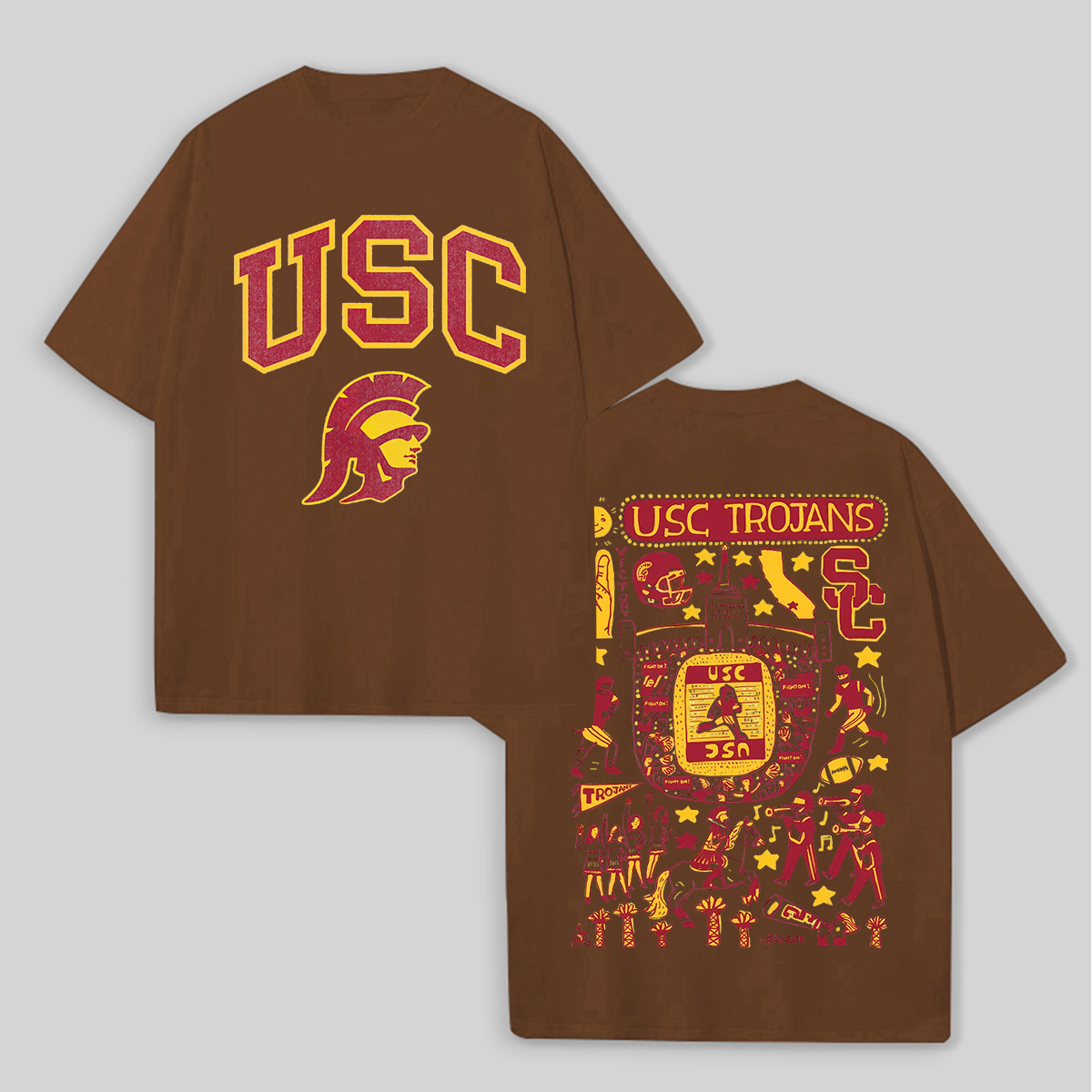USC Trojans Printed Oversized Unisex T-shirts Image - 5