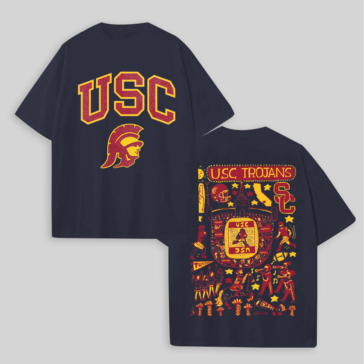 USC Trojans Printed Oversized Unisex T-shirts Image - 3