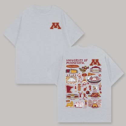 University of Minnesota Printed Oversized Unisex T-shirts Image - 3