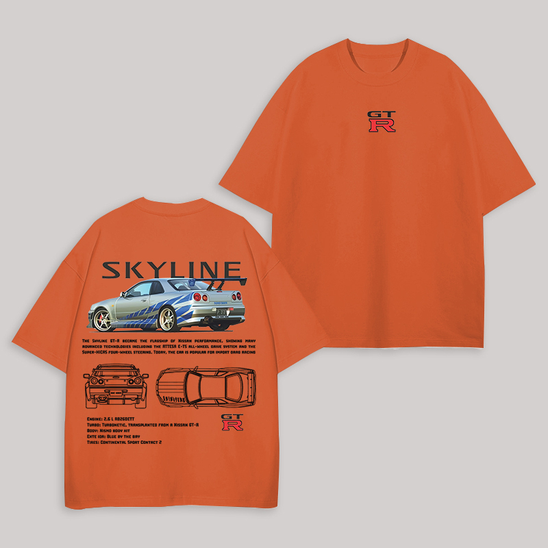Skyline Printed Unisex Oversized T-shirts Image - 3