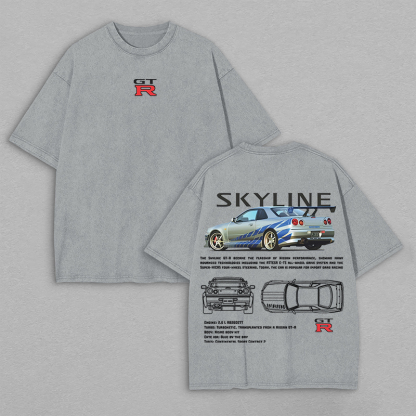 Skyline Printed Unisex Oversized T-shirts Image - 5