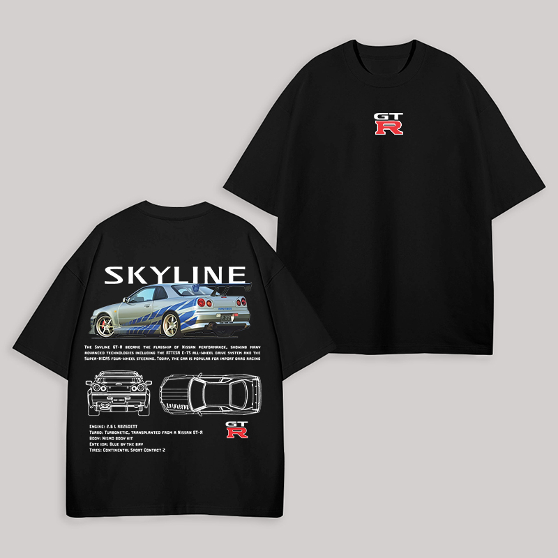 Skyline Printed Unisex Oversized T-shirts Image - 2