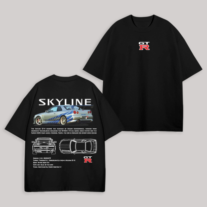 Skyline Printed Unisex Oversized T-shirts Image - 2