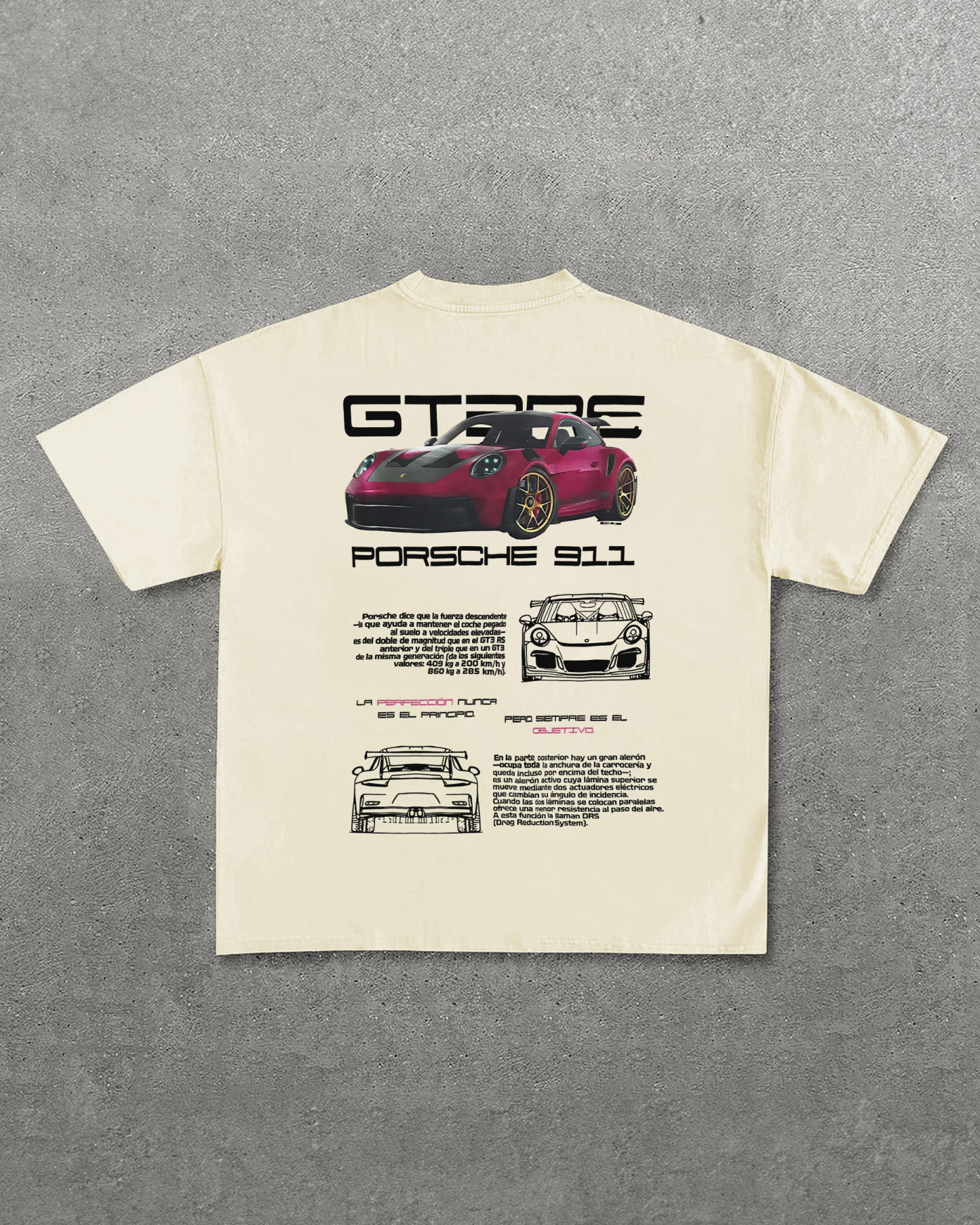 Porsche 911 GT3 RS Printed Oversized Unisex T-shirts Image - 7