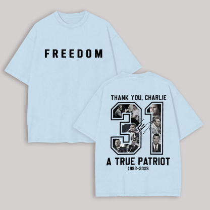 Freedom Thank You Charlie Printed Unisex Oversized T-shirt Image - 6