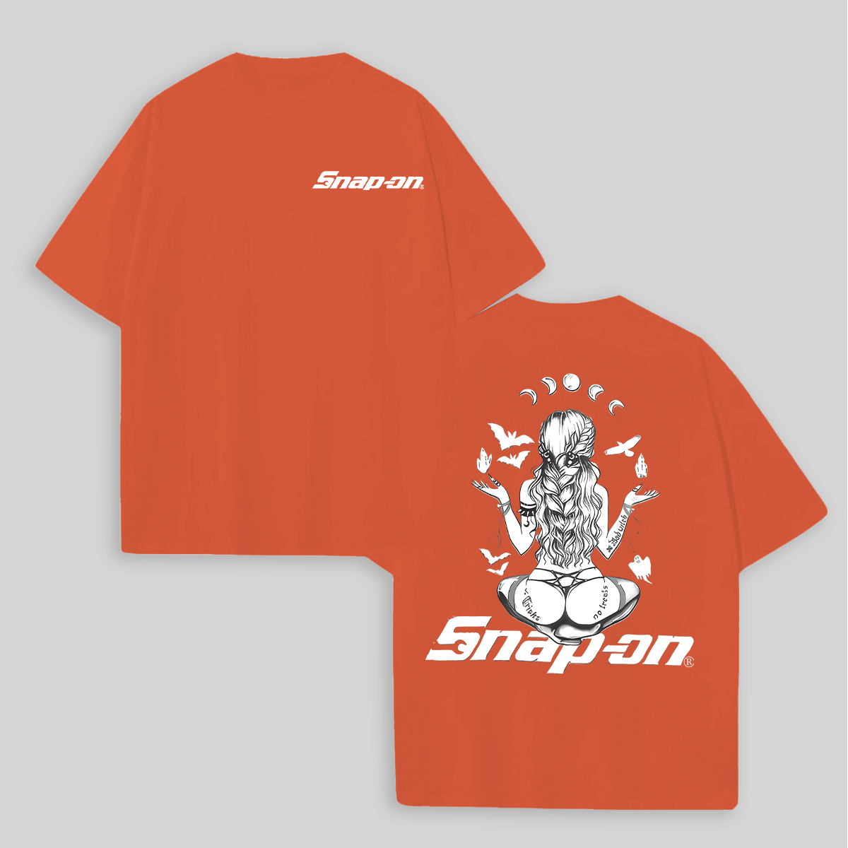 Snap-On Printed Oversized Unisex T-shirts Image - 1