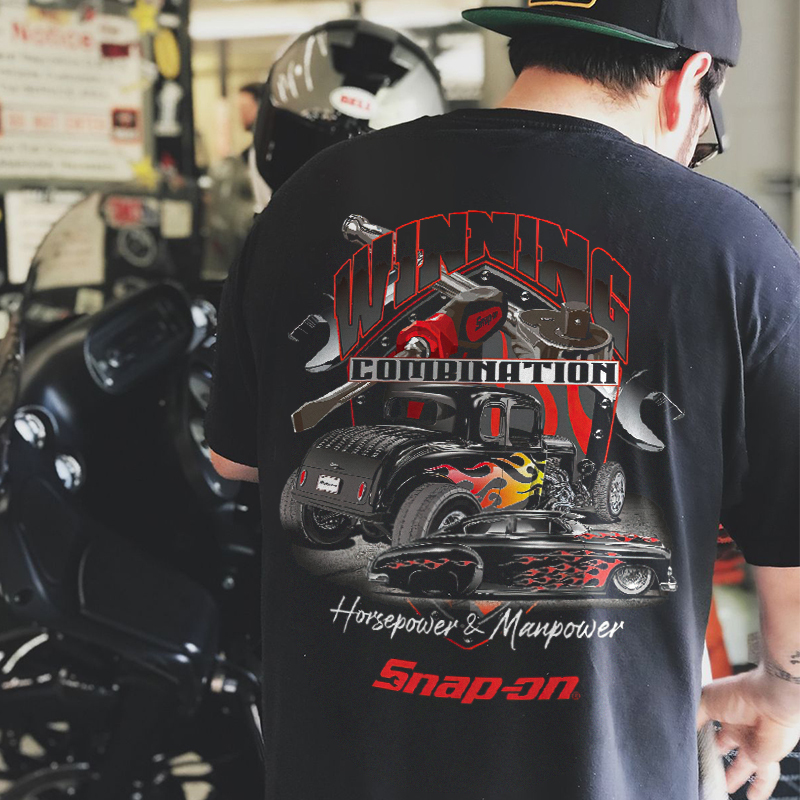 Snap-On Printed Men's T-Shirt Image - 8