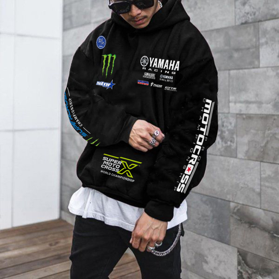 Yamaha Racing Printed Fleece-lined Unisex Hoodie Image - 3