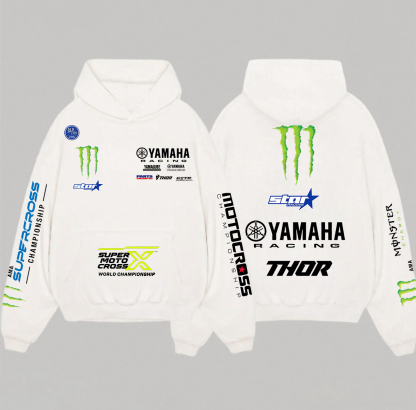 Yamaha Racing Printed Fleece-lined Unisex Hoodie Image - 4