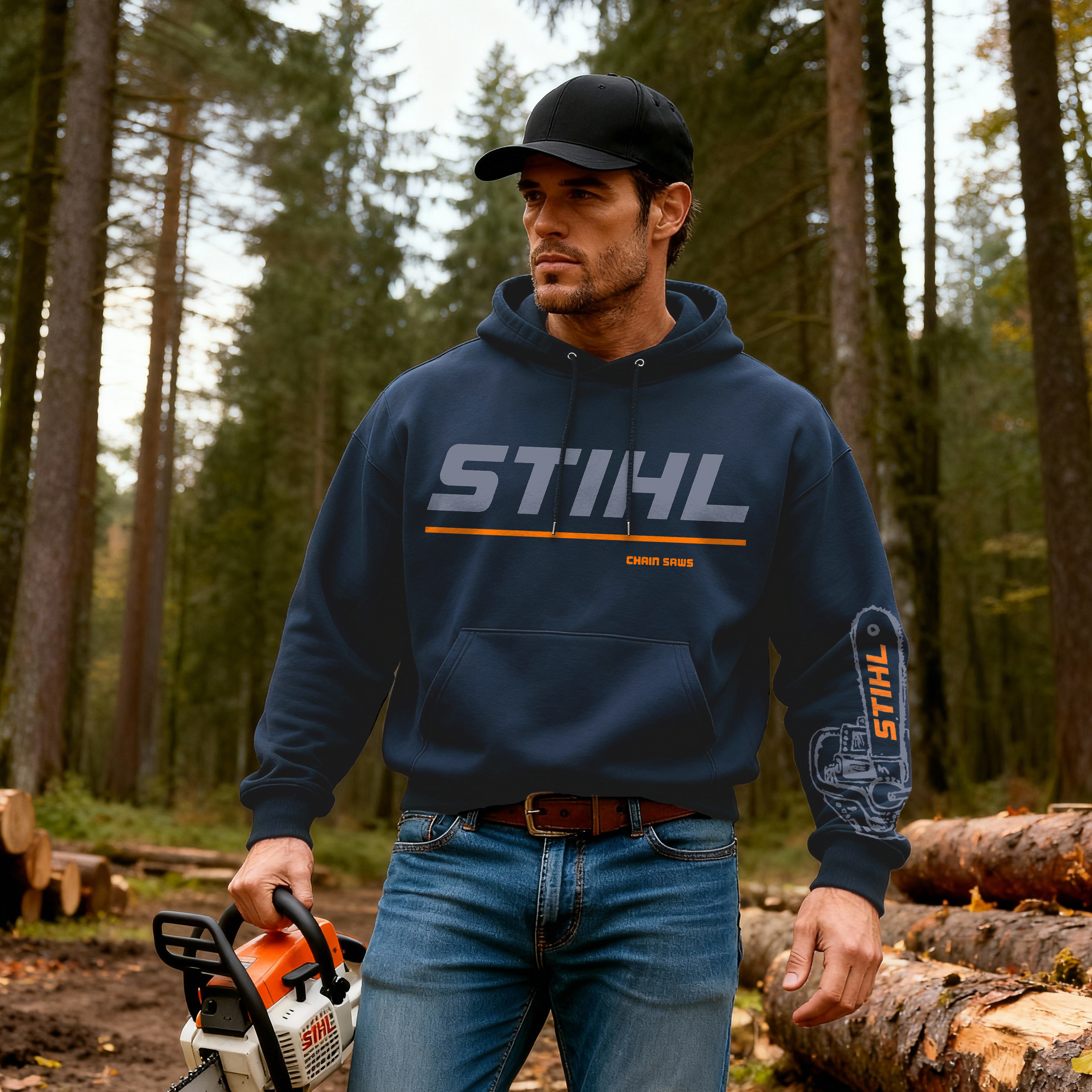 Stihl Printed Fleece-lined Unisex Hoodie Image - 2