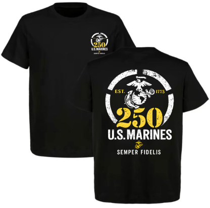 U.S. Marines 250th Anniversar Printed Men's T-Shirt Image - 1