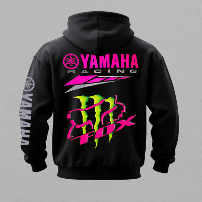 Yamaha Racing Printed Fleece-lined Unisex Hoodie Image - 3