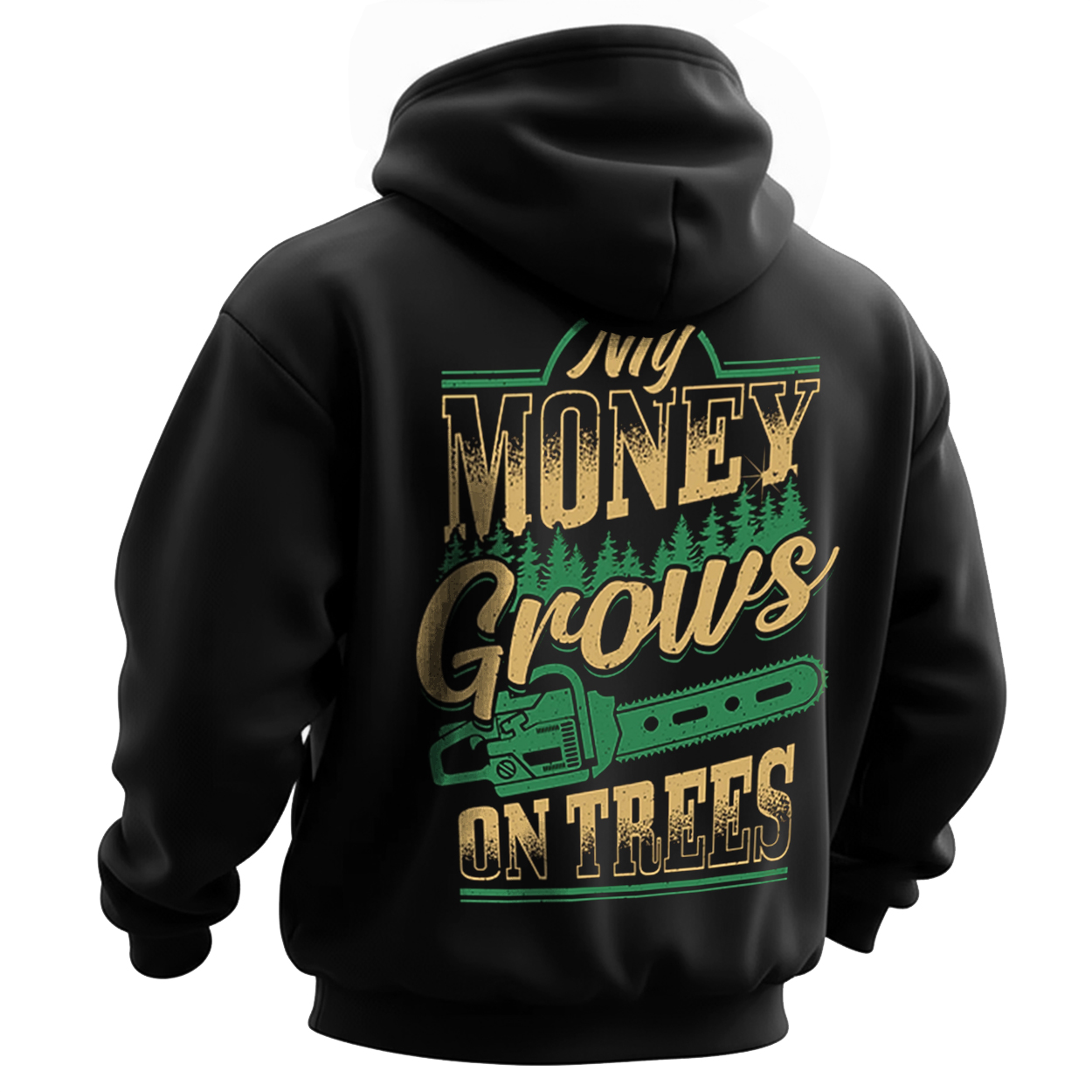 Stihl My Money Grows On Trees Printed Fleece-lined Unisex Hoodie Image - 1