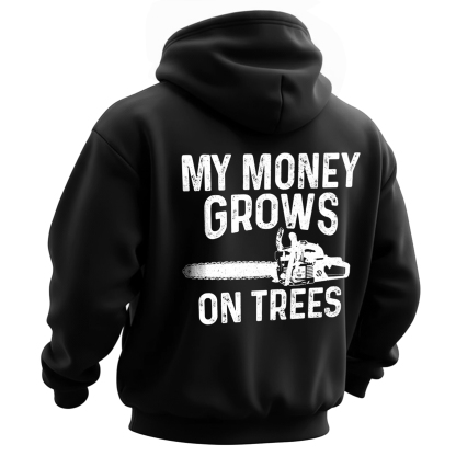 Stihl My Money Grows On Trees Printed Fleece-lined Unisex Hoodie Image - 1