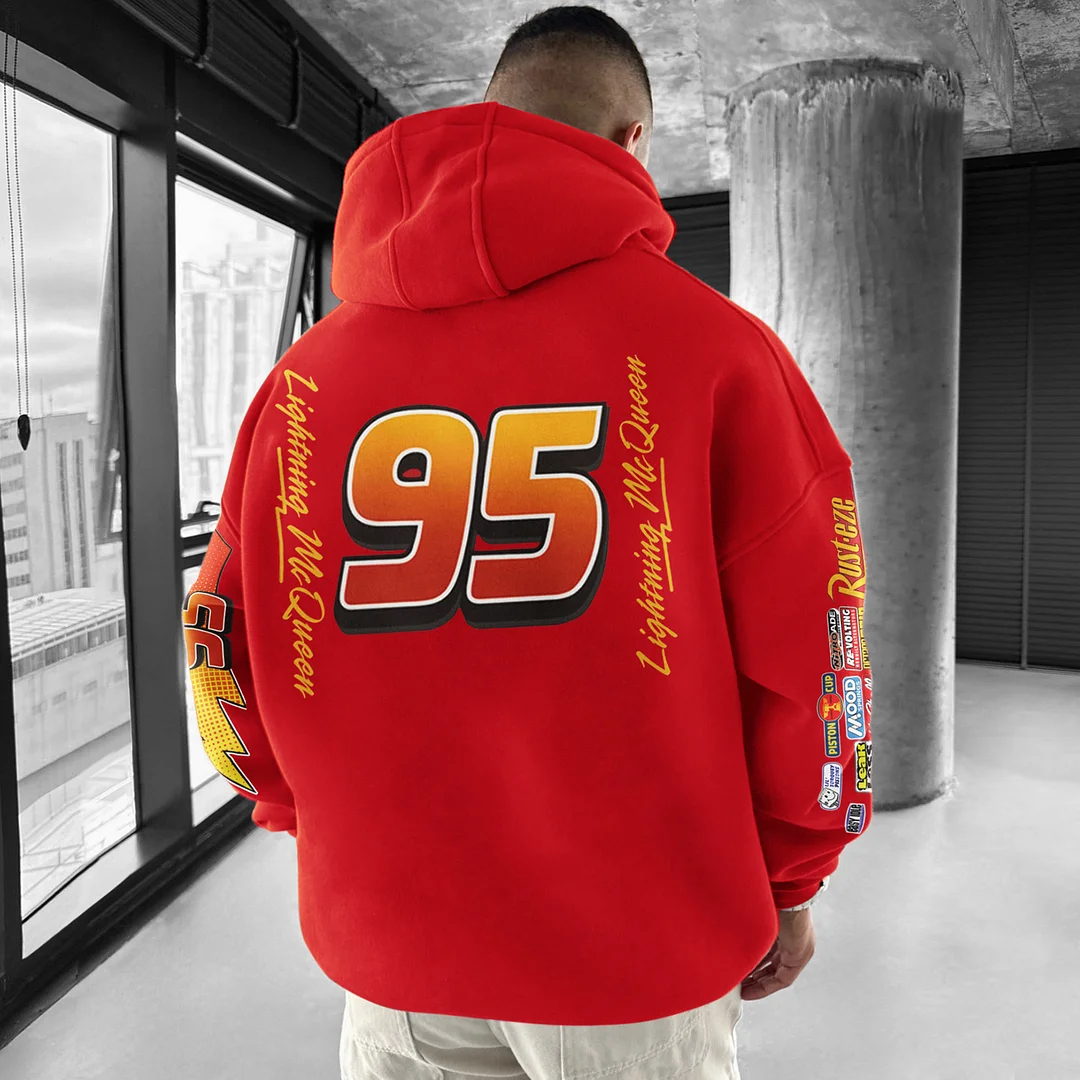 Lightning McQueen 95 Printed Fleece-lined Unisex Hoodie Image - 2