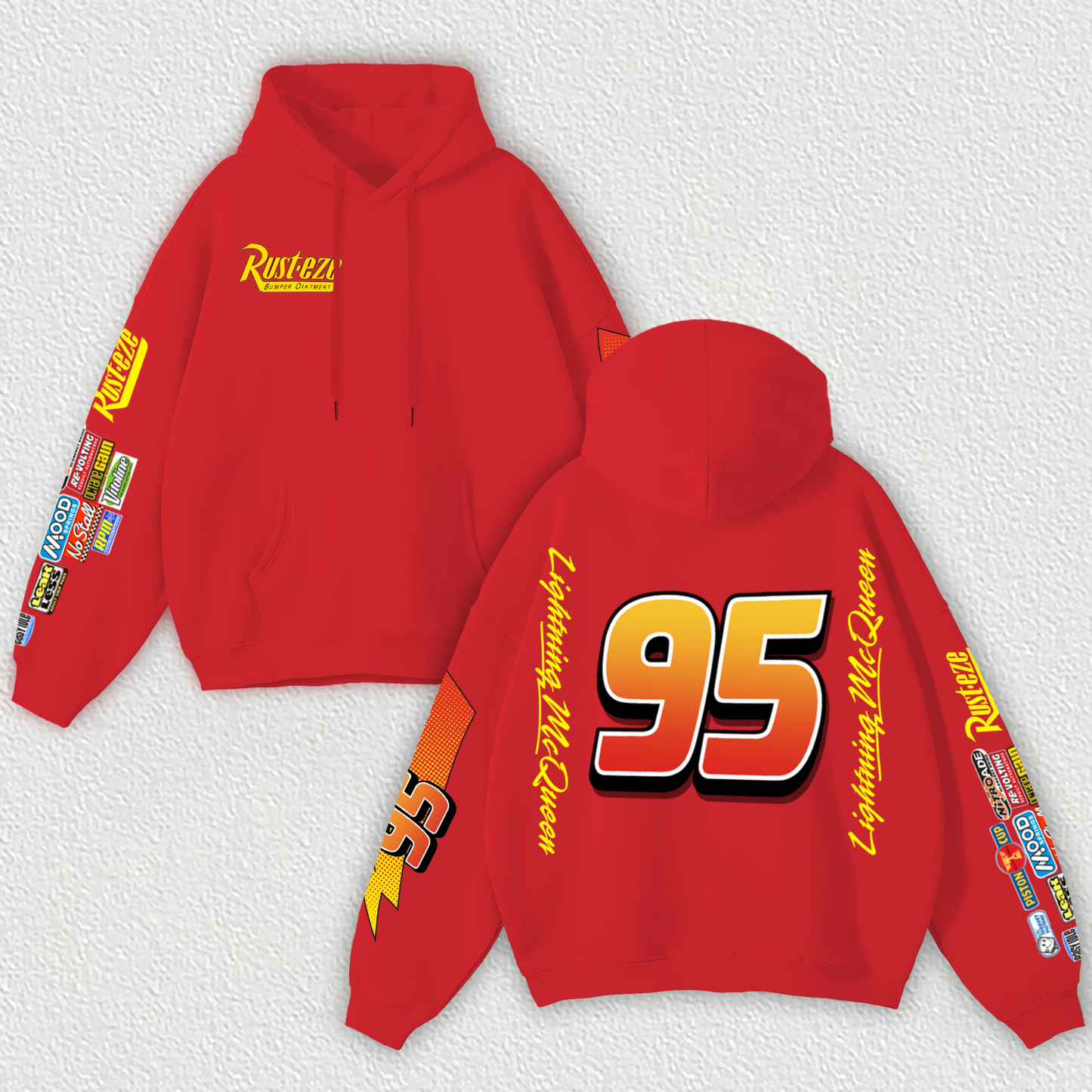 Lightning McQueen 95 Printed Fleece-lined Unisex Hoodie Image - 1