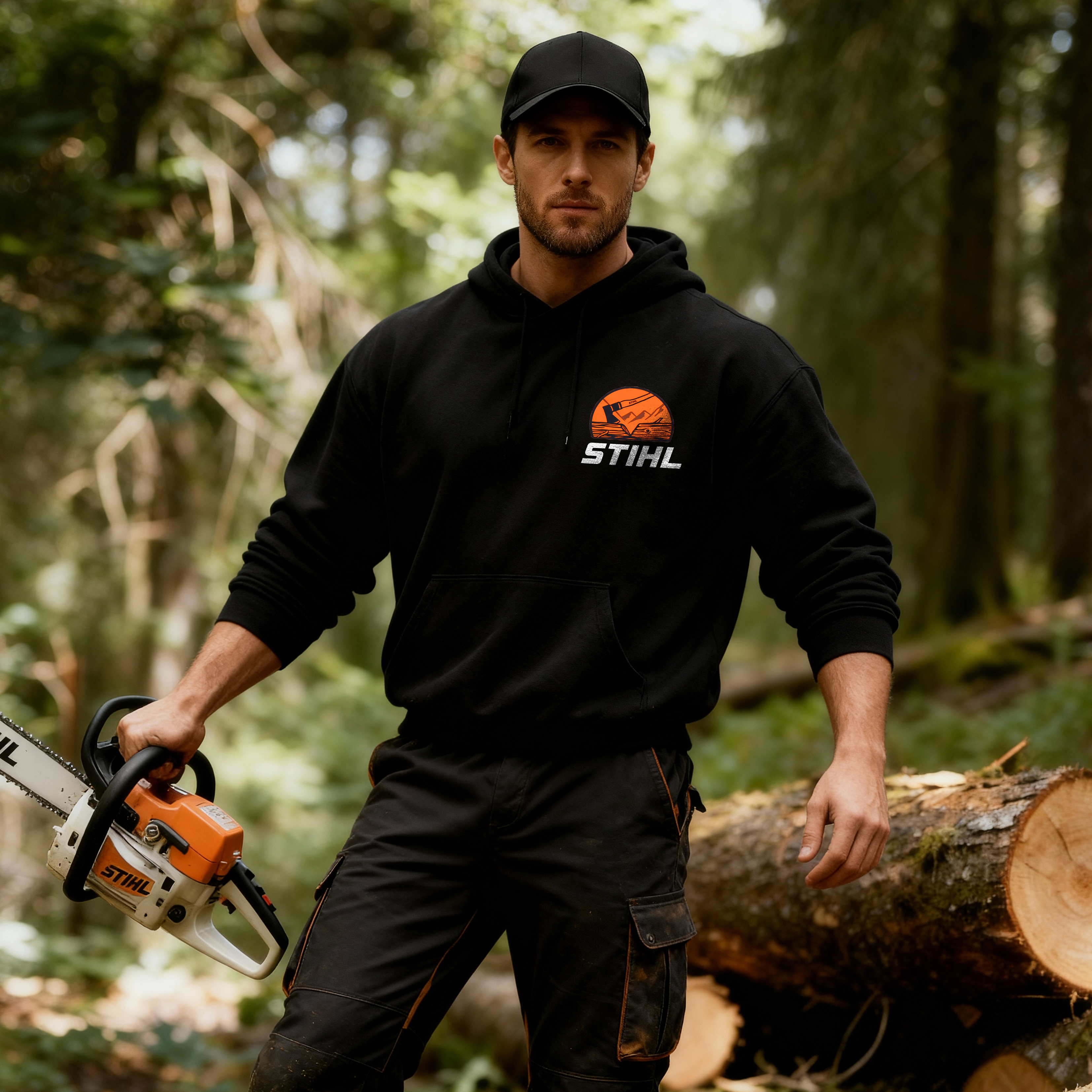 Stihl Klassische Motors?gen Printed Fleece-lined Unisex Hoodie Image - 3