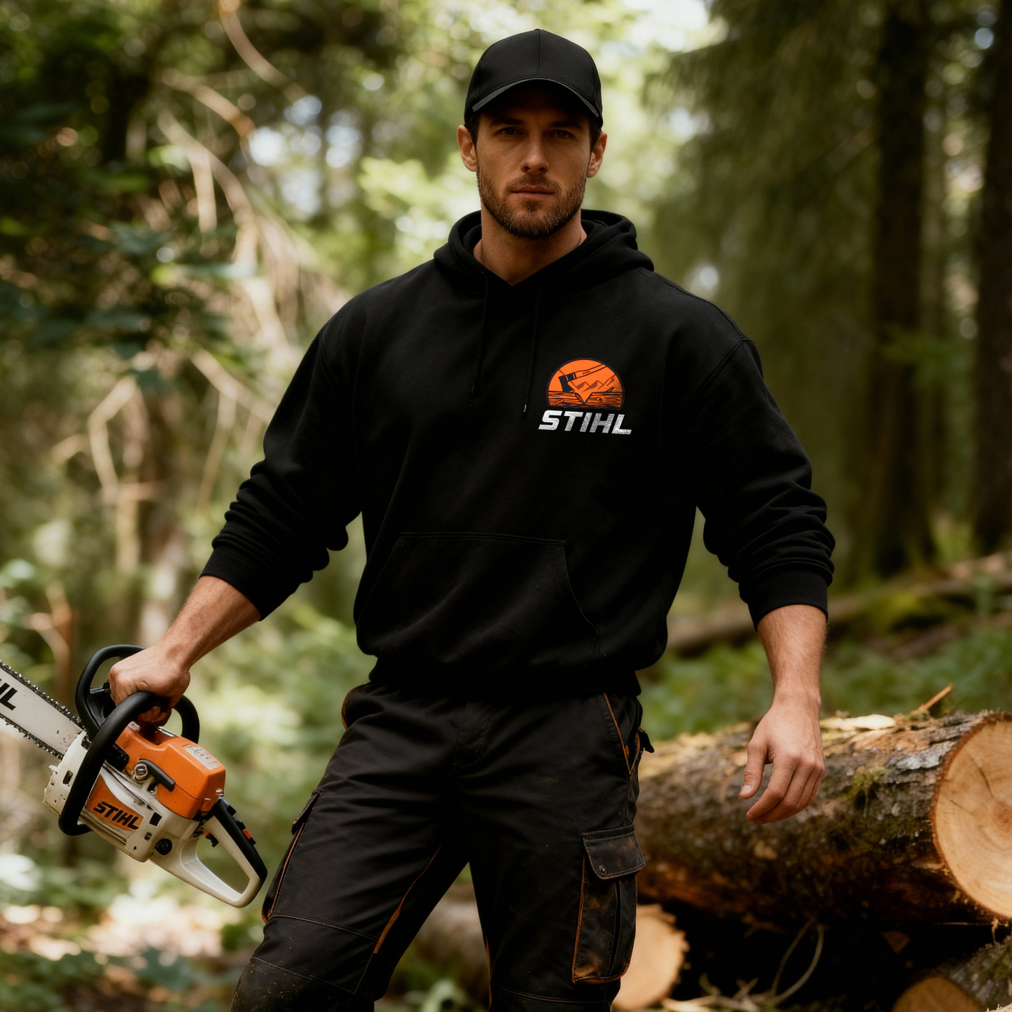 Stihl Klassische Motors?gen Printed Fleece-lined Unisex Hoodie Image - 3