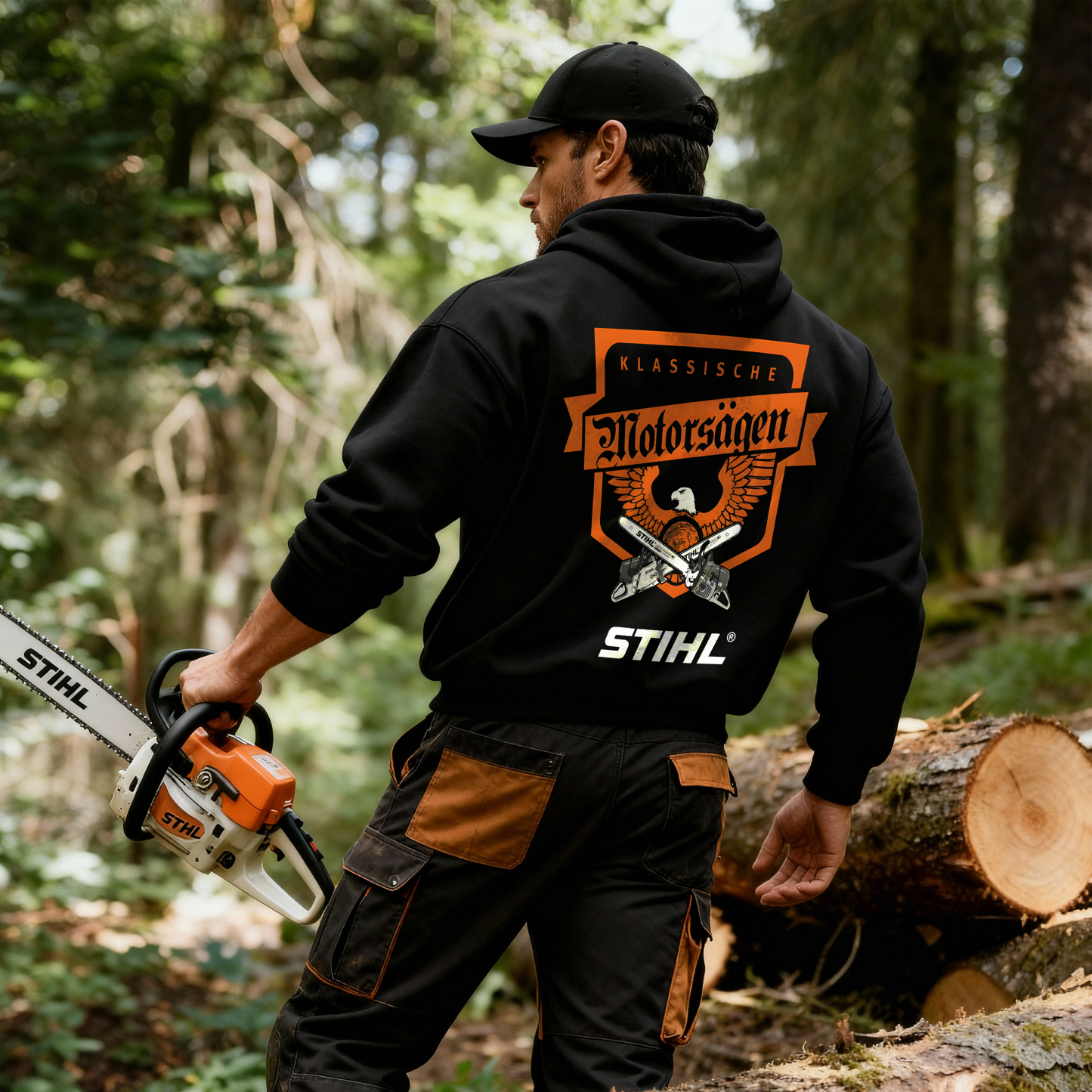 Stihl Klassische Motors?gen Printed Fleece-lined Unisex Hoodie Image - 4