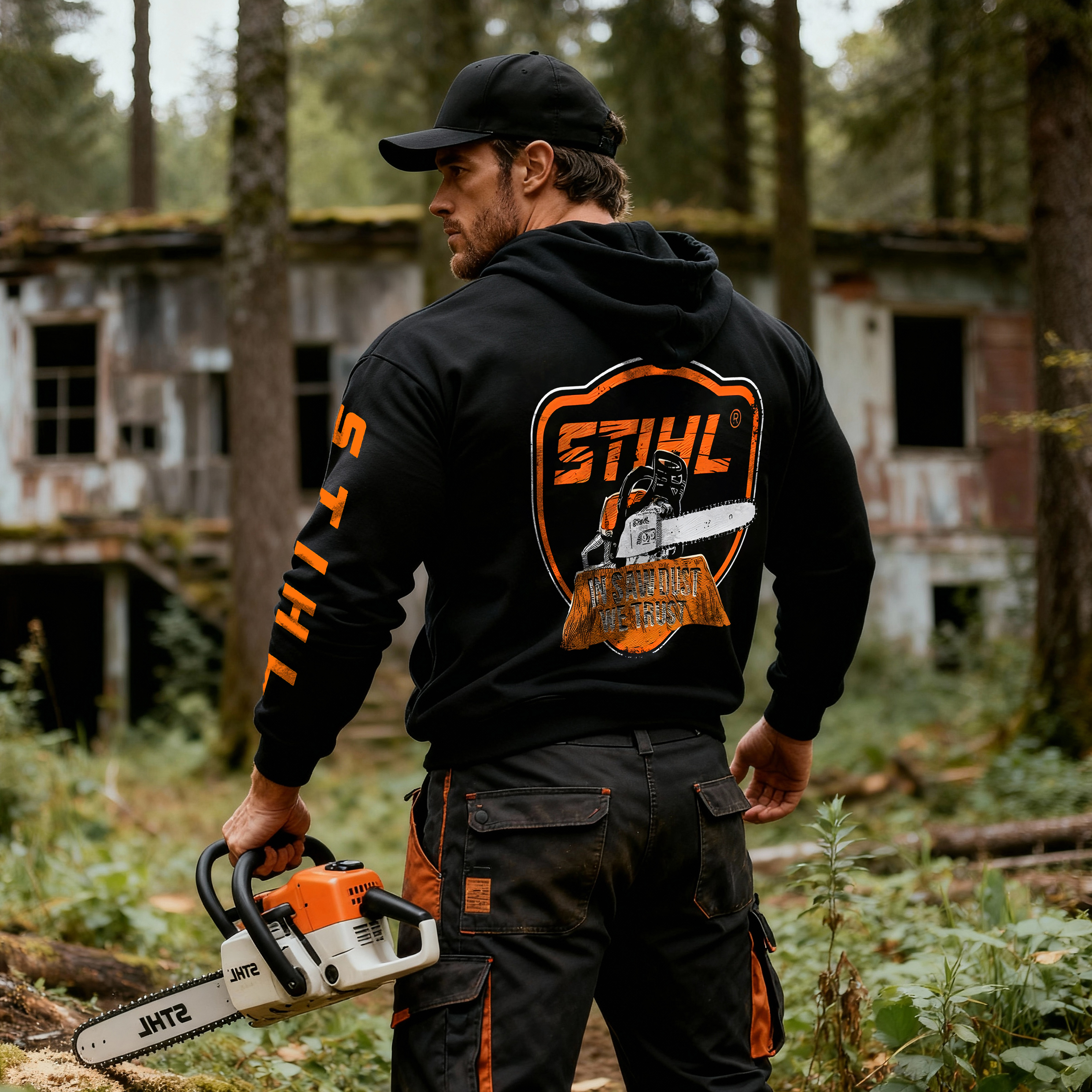 Stihl In Sawdust We Trust Printed Fleece-lined Unisex Hoodie Image - 3