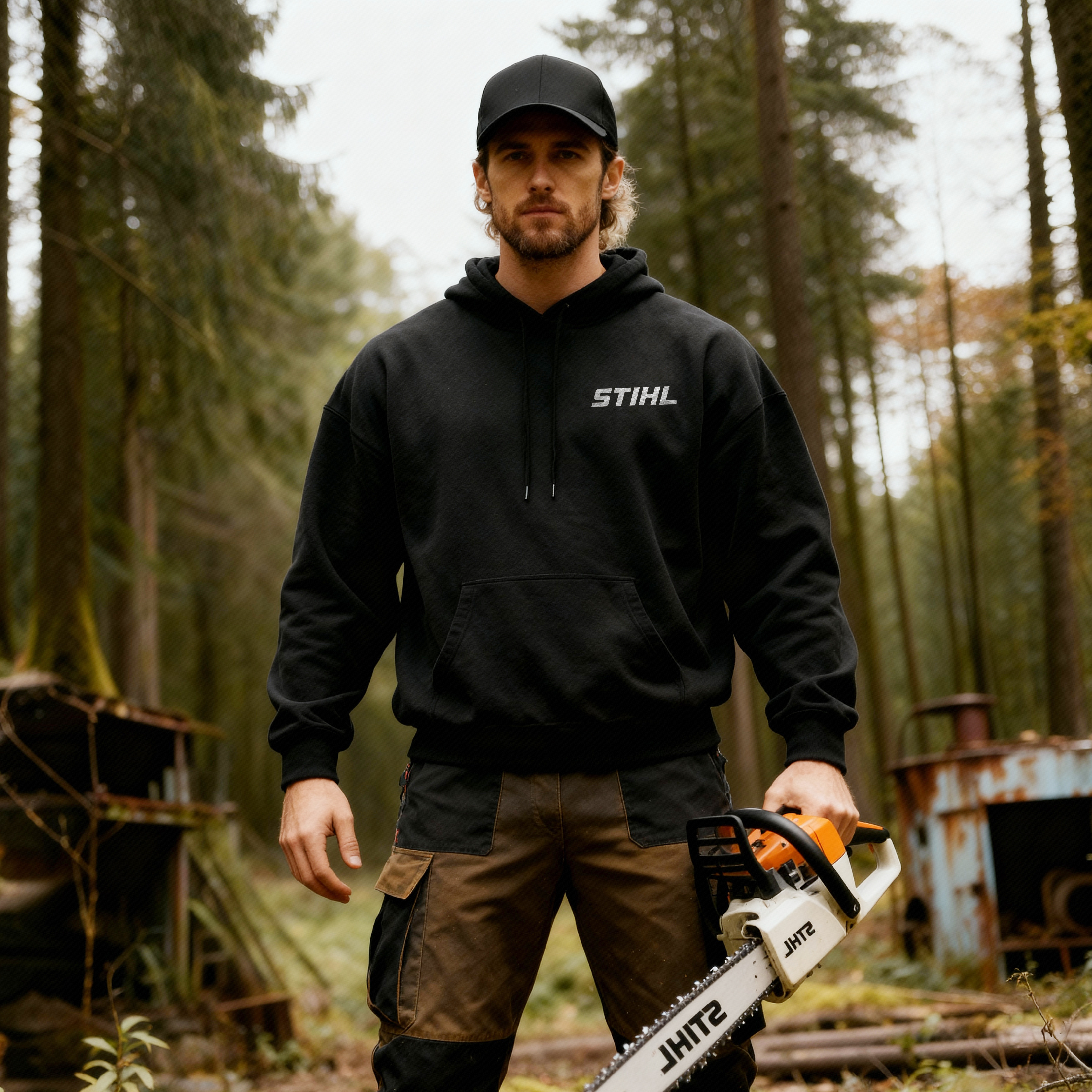 Stihl My Money Grows On Trees Printed Fleece-lined Unisex Hoodie Image - 4