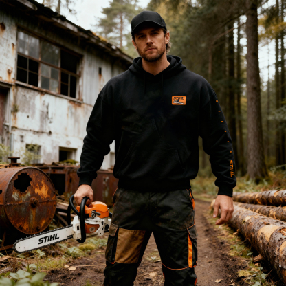 Stihl Just Drop It Printed Fleece-lined Unisex Hoodie Image - 4