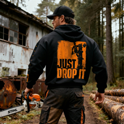 Stihl Just Drop It Printed Fleece-lined Unisex Hoodie Image - 3